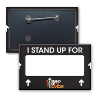 1.75" x 2.75" rectangle shaped button with safety pin backing and... from ASI...