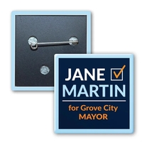 2" x 2" square button with safety pin backing and full... from ASI 68507 The...