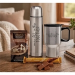 Cozy Comfort Cocoa Gift Set Stainless Steel Thermos & Trav