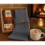 Knit Beanie,Scarf Bundle with Cocoa & Chocolate