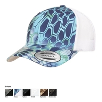Flexfit Kryptek retro trucker cap with camo style and imprint-ready front.......