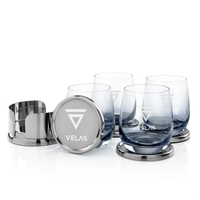 Baldoni Coasters & Soudan Smoke Stemless Wine Set