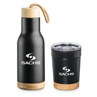 The Arya Bottle & Tumbler Gift Set includes a Bamboo twist-lid... from ASI...