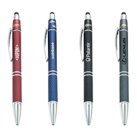 Fidget stylus pen with rotating plunger spinner and soft-touch diamond...