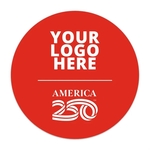 America 250 TM Round White Full Color Hard Hat Decal 2 1/2"