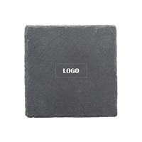 Square shape slate coaster with 1 color silkscreen imprint on 1... from ASI...