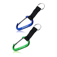 Metallic color carabiner with strap makes for a perfect promotional...