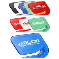 3"W x 2"H promotional plastic letter opener with sharp stainless steel......