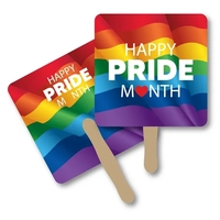Pride themed square shaped hand fan custom printed with full color... from...