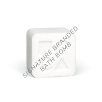 Custom white bath bomb, with logo pressed into the top of... from ASI 38850...