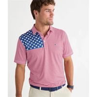 Vineyard Vines Men's Performance American Flag Sankaty Polo