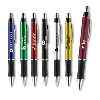 The sleek, shiny barrel and contrasting black grip of this pen... from ASI...