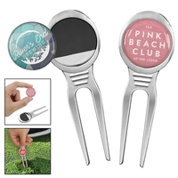Heavy duty zinc golf divot fixer repair tool with 4 color... from ASI 57655...
