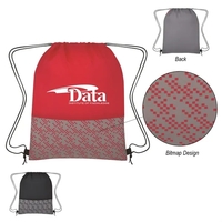 Drawstring backpack made of 210 denier polyester with a bitmap design.......