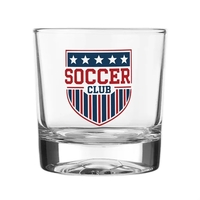 11 oz. Soccer Bottomed Whiskey Glass (2 Color Imprint)
