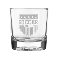 11 oz. Soccer Bottomed Whiskey Glass (Engraved Imprint)