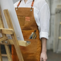 Durable canvas apron with removable name patch for custom protection in......