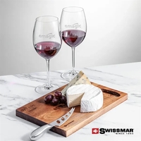 The Swissmar Acacia Board & 2 Wine Set embraces the art... from ASI 84592 St...