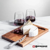 The Swissmar Acacia Board & 2 Stemless Wine Set brings together... from ASI...