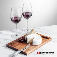 The Swissmar Acacia Board & 2 Wine Set embraces the art... from ASI 84592 St...