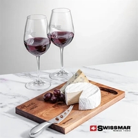 The Swissmar Acacia Board & 2 Wine Set embraces the art... from ASI 84592 St...