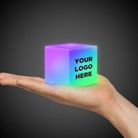 2 3/4" plastic LED color morphing cube with five sided imprint.... from ASI...
