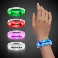 8" silicone stretchy bangle bracelet with LED light up action.... from ASI...