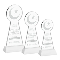 Crescent & Star Award on Hartford Base - White