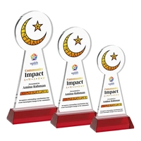 Crescent & Star VividPrint™ Award on Hartford Base - Red