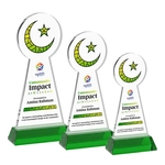 Crescent & Star VividPrint™ Award on Hartford Base - Green
