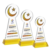 Crescent & Star VividPrint™ Award on Hartford Base - Gold