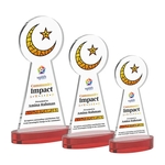 Crescent & Star VividPrint™ Award on Alberton Base - Red