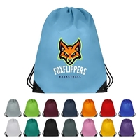 13" x 18" 210 Denier polyester drawstring backpack in assorted colors... from...