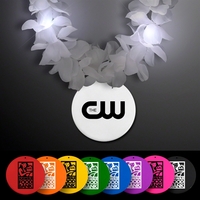 White Flower Light Up Lei with Medallion; Imprinted Pricing... from ASI 34194...