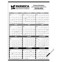 Black & White Time Management Span-A-Year Laminated w/Marker... from ASI...