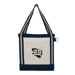 V Natural Striped Recycled Cotton Boat Bag