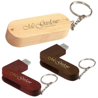 2 GB Bamboo Bullet Keyring USB 2.0 Flash Drive... from ASI 40480 Koozie Group