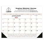 Triumph® Calendars Red & Black Desk Pad with Vinyl Corners