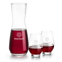 The Mason Carafe & Wine Glass Set pairs the elegant Mason... from ASI 84592...
