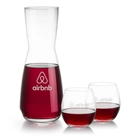 The Mason Carafe & Wine Glass Set pairs the elegant Mason... from ASI 84592...