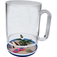 16 oz. Clear Plastic Mug with beach theme compartment bottom and... from ASI...