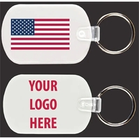 Rectangular / oval Shape PVC Key Holder with American Flag... from ASI 74585...