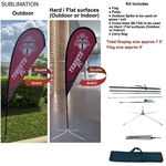 7.5' X-Small Tear Drop Flag Kit, Full Color Graphics 2 Sided