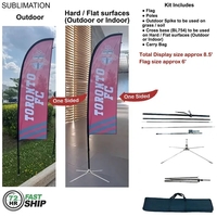 72Hr Fast Ship - 8.5' X-small feather flag kit, full color... from ASI 53509...