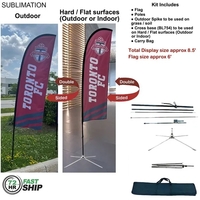 72Hr Fast Ship - 8.5' X-small feather flag kit, full color... from ASI 53509...