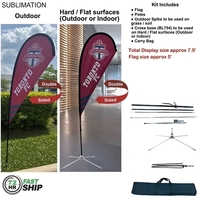 72Hr Fast Ship - 7.5' Small tear drop flag kit, full... from ASI 53509...