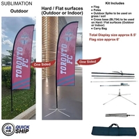 48hr Quick Ship - 8.5' X-small feather flag kit, full color... from ASI 53509...
