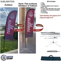48hr Quick Ship - 8.5' X-small feather flag kit, full color... from ASI 53509...