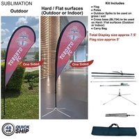 48Hr Quick Ship - 7.5' Small tear drop flag kit, full... from ASI 53509...