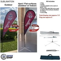 48Hr Quick Ship - 7.5' small tear drop flag kit, full... from ASI 53509...